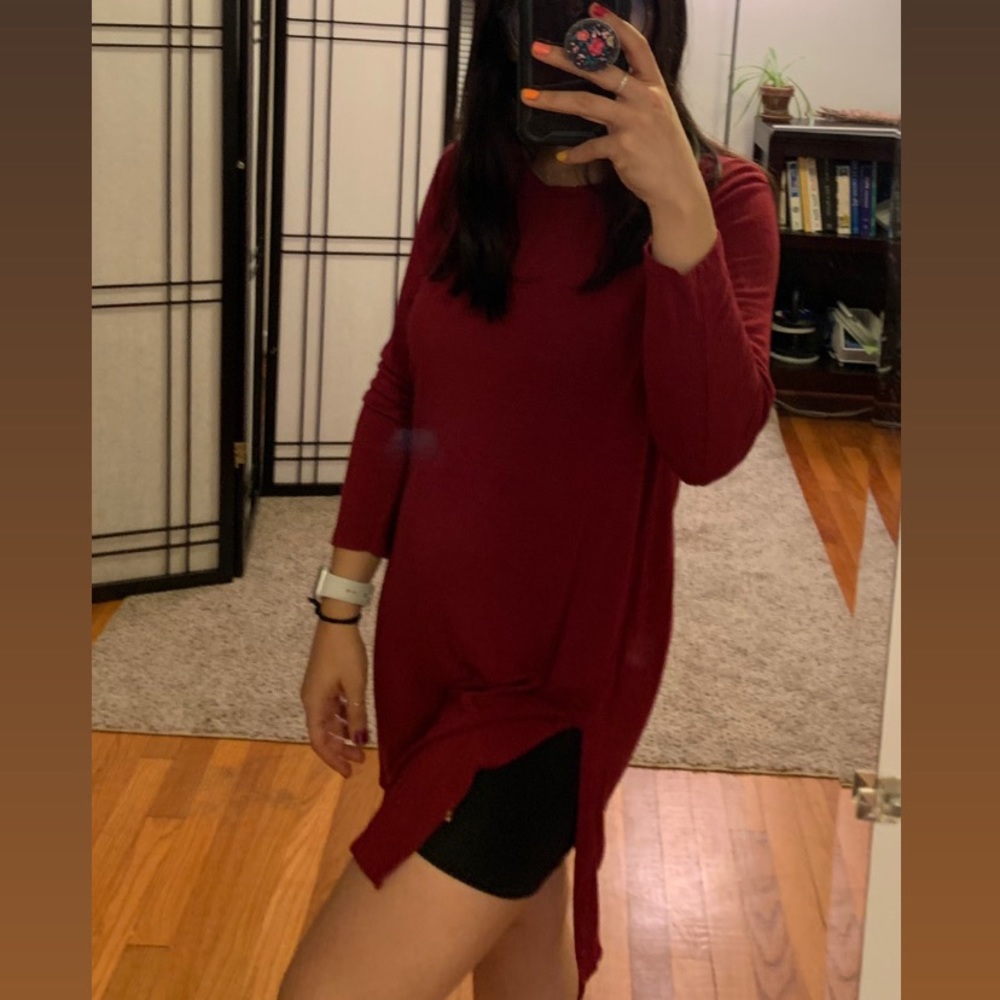Old Navy Maroon Long Tunic Shirt